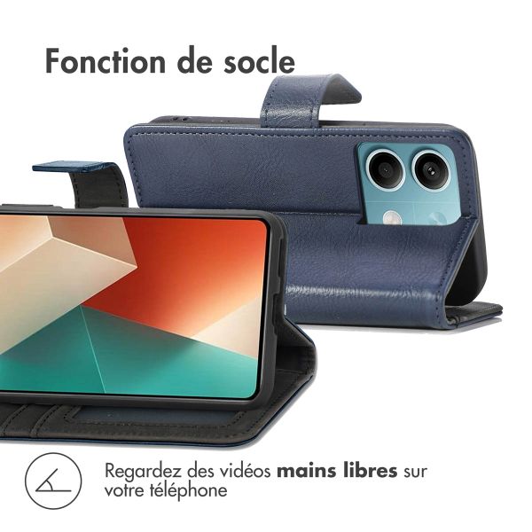 imoshion Étui de télephone portefeuille de luxe Xiaomi Redmi Note 13 (5G) - Bleu foncé