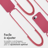 imoshion Coque arrière Color avec cordon amovible et MagSafe Apple iPhone 17e / 16e - Red Raspberry