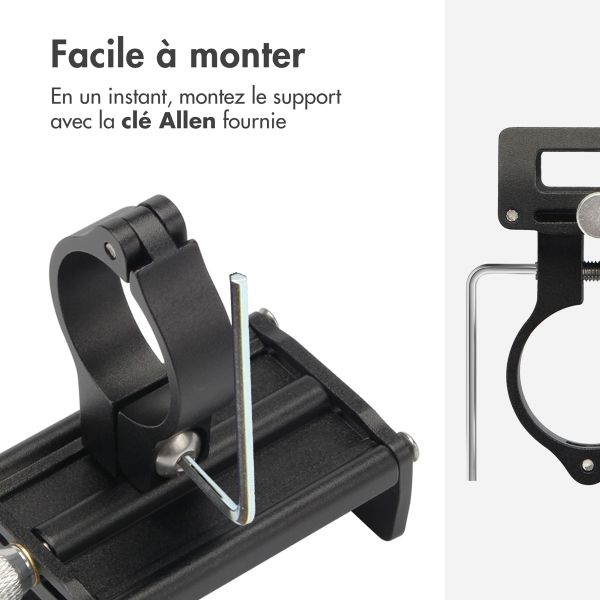 imoshion Mini support de téléphone en aluminium pour vélo - Léger - Universel - Noir