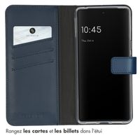 Selencia Étui portefeuille en cuir véritable Google Pixel 7 - Bleu