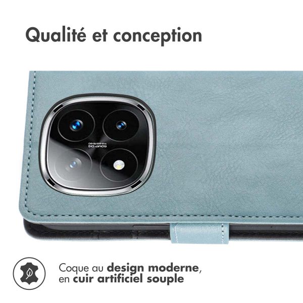 imoshion Étui de télephone portefeuille de luxe Xiaomi Redmi Note 14 Pro (4G) - Bleu clair