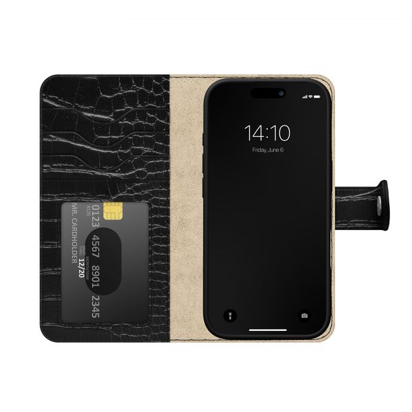iDeal of Sweden Magnet Wallet+ Étui portefeuille Apple iPhone 18 Pro Max / 17 Pro Max - Black Croco