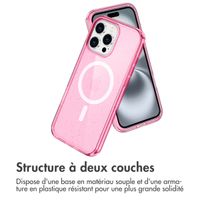 imoshion Coque Pailletée avec MagSafe Apple iPhone 16 Pro - Paillettes Rose