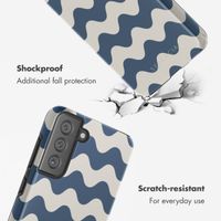 Selencia Coque arrière Vivid Samsung Galaxy S21 FE - Wave Vibes Classic Blue