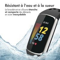 imoshion Bracelet sport en silicone avec boucle Fitbit Charge 5 / 6 - Noir