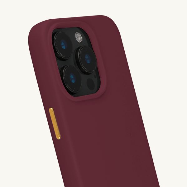 Selencia Coque arrière Rivièra avec MagSafe avec crochets amovibles Apple iPhone 15 Pro - Bold Burgundy