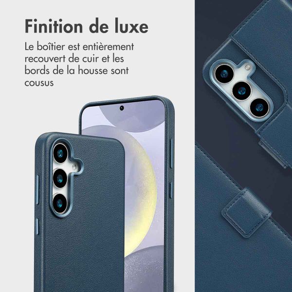 Accezz Étui de télephone portefeuille en cuir 2-en-1 avec MagSafe Samsung Galaxy S25 Plus - Nightfall Blue