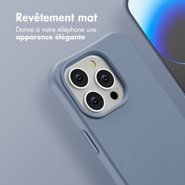 imoshion Coque arrière Color avec cordon amovible et MagSafe Apple iPhone 14 Pro - Ash Blue