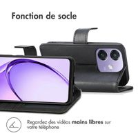 imoshion Étui de télephone portefeuille de luxe Oppo A40 (4G) / Oppo A40M (4G) / Oppo A60 (5G) - Noir