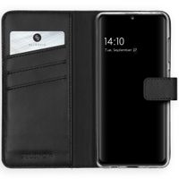 Selencia Étui portefeuille en cuir véritable Samsung Galaxy A41 - Noir
