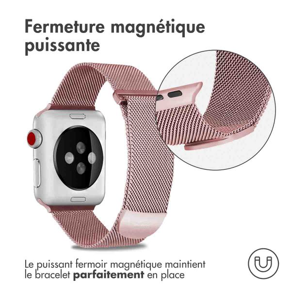imoshion Bracelet magnétique milanais Apple Watch | 38/40/41/42 mm - Taille M - Rose