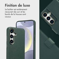 Accezz Étui de télephone portefeuille en cuir 2-en-1 avec MagSafe Samsung Galaxy S25 Plus - Cedar Green