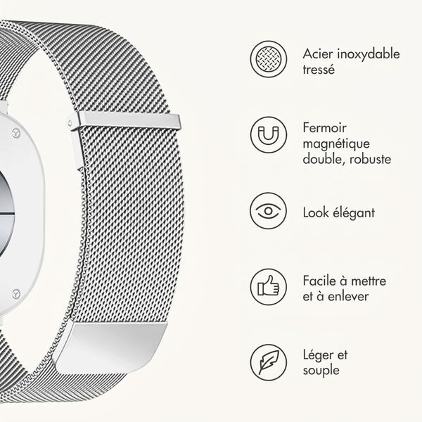 imoshion Bracelet magnétique milanais Samsung Galaxy Watch 9 (40/44mm) / Watch 8 (40/44mm) / Classic (46mm) - Argent