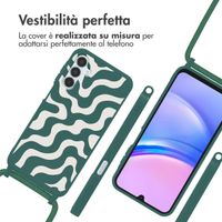imoshion Coque design en silicone avec cordon Samsung Galaxy A15 (5G/4G) - Petrol Green Groovy