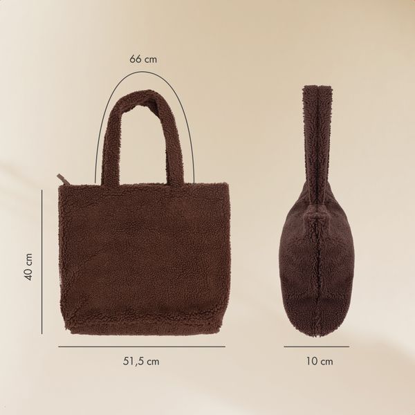 Selencia Sac Fourre-tout Zaya - Teddy Sac Ordinateur 16 pouces - Choco Brown