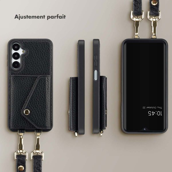 Selencia Coque de télephone Sera avec cordon et porte-cartes enveloppe Samsung Galaxy A16 - Noir