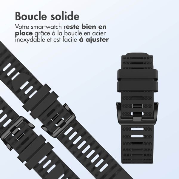 imoshion Bracelet QuickFit® Stripe en silicone  - Connexion Garmin 22 mm - Noir