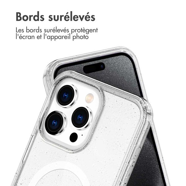 imoshion Coque Pailletée avec MagSafe Apple iPhone 15 Pro Max - Paillettes Transparent