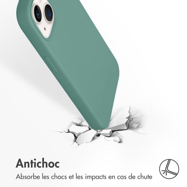 Accezz Coque Liquid Silicone Apple iPhone 14 / 13 - Vert foncé