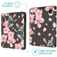 imoshion Design Slim Hard Sleepcover avec support Kobo Libra H2O - Blossom Watercolor Black