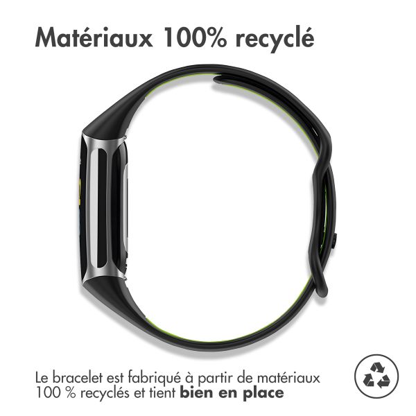imoshion Bracelet Sport⁺ en silicone Fitbit Charge 5 / 6 - Black & Green