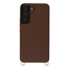 Selencia Coque arrière Rivièra avec MagSafe avec crochets amovibles Samsung Galaxy S22 - Choco Brown
