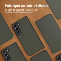 Accezz Étui de télephone Slim Folio en cuir de qualité supérieure Samsung Galaxy S22 Plus - Vert
