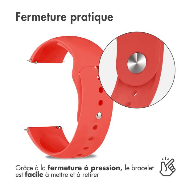 imoshion Bracelet sport en silicone  - Connexion universelle 22 mm - Rouge