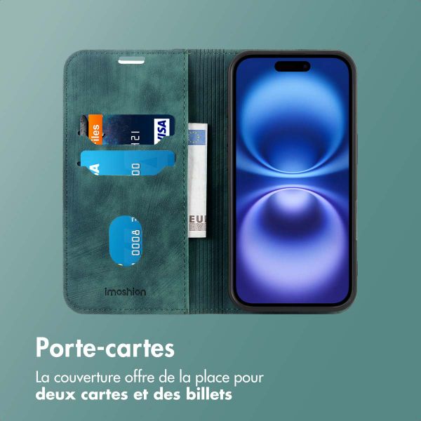 imoshion Étui de téléphone portefeuille Slim Apple iPhone 16 - Vert