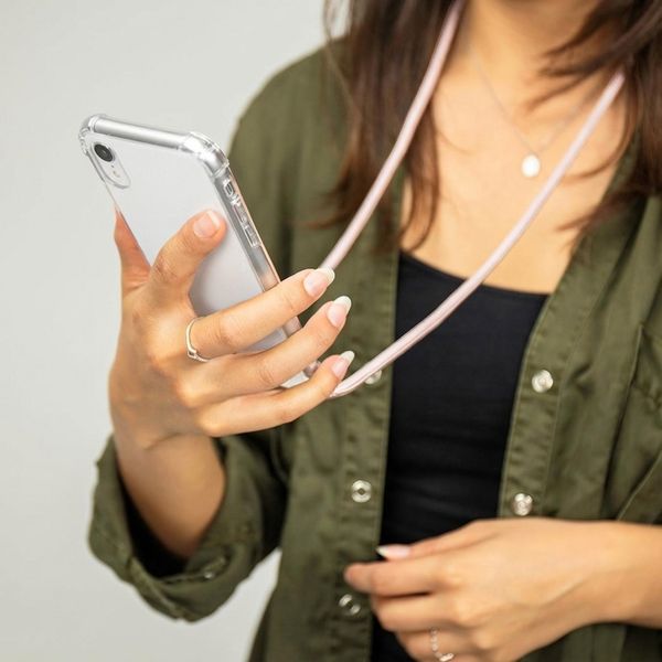 imoshion Coque arrière transparente avec cordon Apple iPhone Xr - Rose Doré