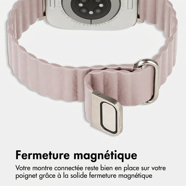 imoshion Bracelet magnétique en cuir synthétique Apple Watch | 38/40/41/42 mm - Beige