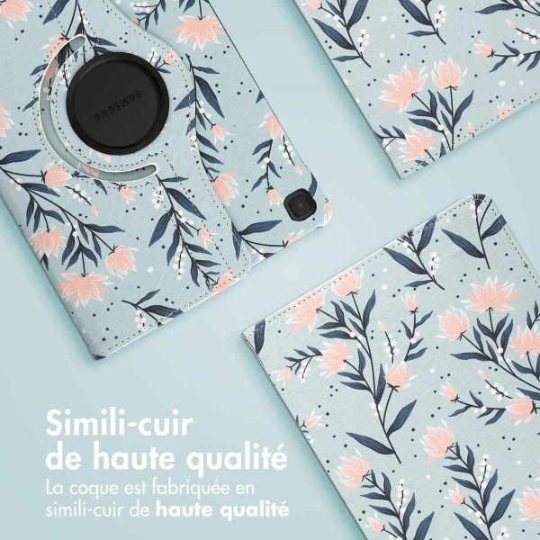imoshion Coque tablette Design rotatif à 360° Samsung Galaxy Tab S6 Lite (2020/2022/2024)  - Flowers