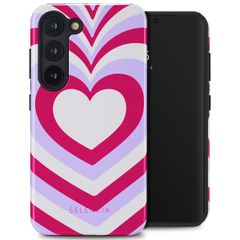 Selencia Coque arrière Vivid Samsung Galaxy S23 - Double Hearts Rubine Red Lilac
