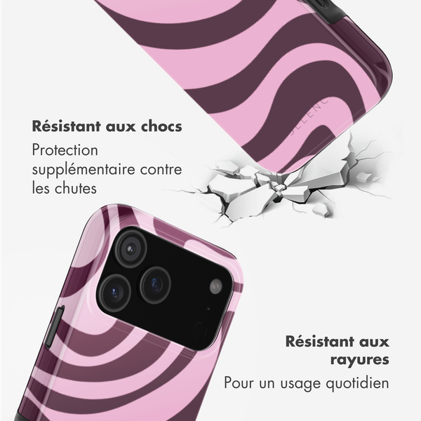 Selencia Coque arrière Vivid avec MagSafe Apple iPhone 17 Pro - Wavy Swirl Pink Plum