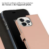 Selencia Étui portefeuille en cuir véritable Apple iPhone 14 Pro Max - Dusty Pink