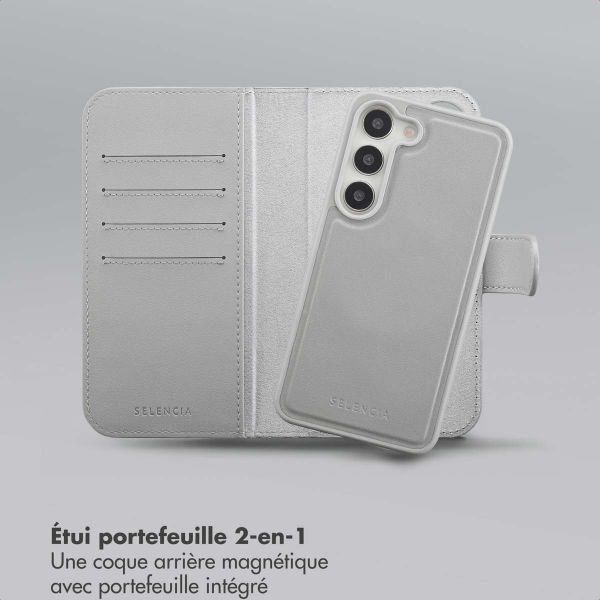 Selencia Étui portefeuille amovible Olyn avec MagSafe Samsung Galaxy S23 - Gris