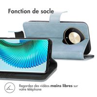imoshion Étui de télephone portefeuille de luxe Honor Magic 6 Lite - Bleu clair