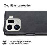 imoshion Étui de télephone portefeuille de luxe Oppo Find X9 Pro - Noir