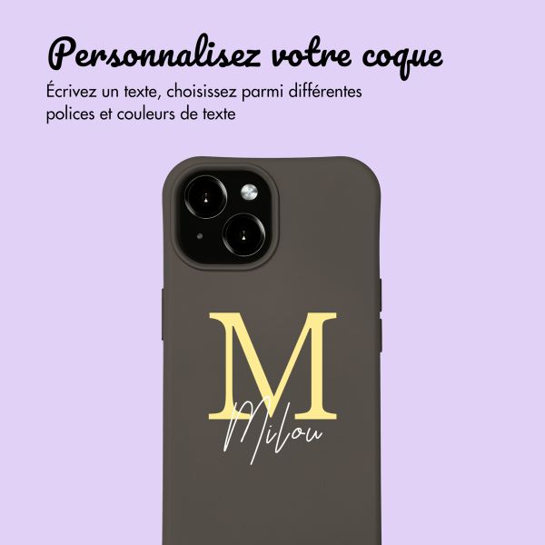 Coque Color MagSafe avec cordon amovible et photo et/ou texte personnalisés Apple iPhone 15 - Lettre