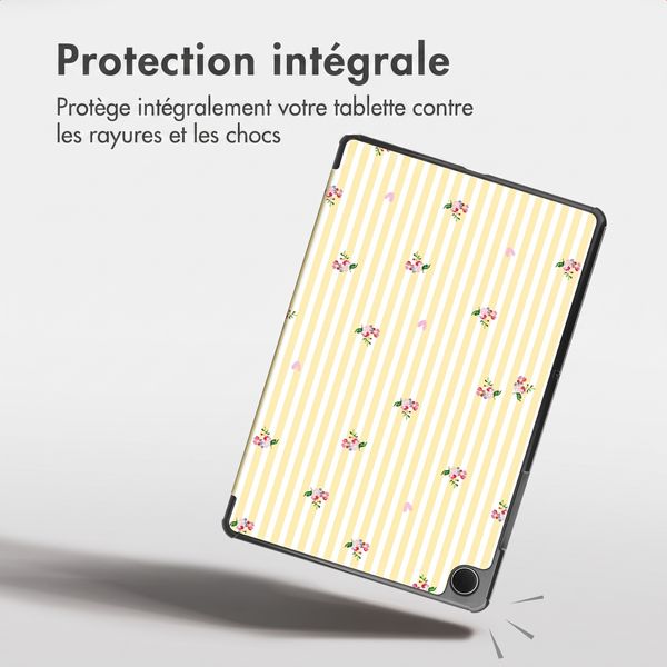 imoshion Coque tablette Design Trifold Samsung Galaxy Tab A11 Plus / A9 Plus - Garden Stripes