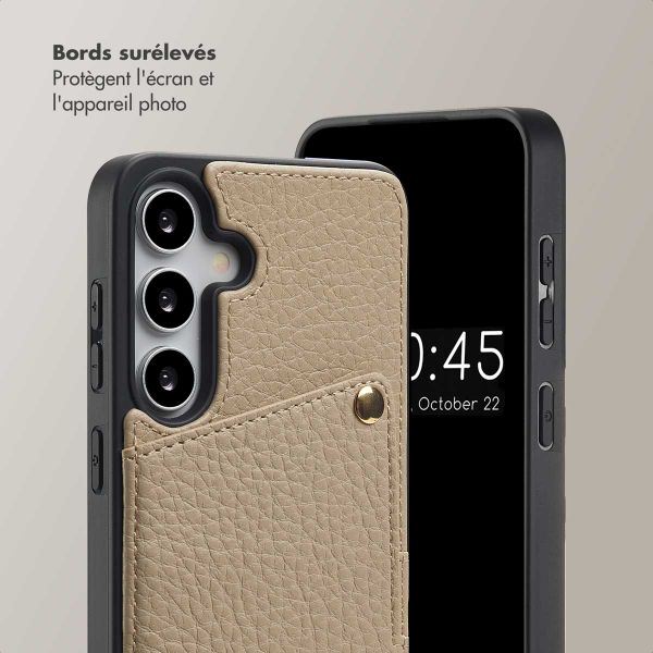 Selencia Coque de télephone Nova avec cordon et porte-cartes Samsung Galaxy S25 / S24 - Beige