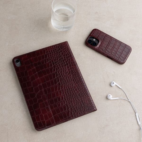 Selencia Coque Croco Samsung Galaxy Tab A11 Plus / A9 Plus - Burgundy
