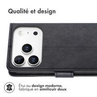 imoshion Étui de télephone portefeuille de luxe Apple iPhone 18 Pro / 17 Pro - Noir