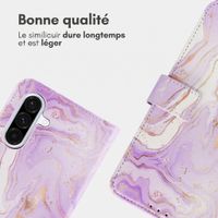 imoshion Étui de télephone portefeuille Design Samsung Galaxy A36 - Purple Marble