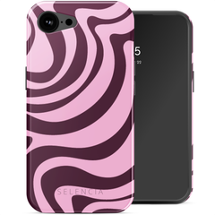 Selencia Coque arrière Vivid avec MagSafe Apple iPhone 17e / 16e - Wavy Swirl Pink Plum