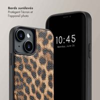 Selencia Coque de télephone Nova avec cordon et porte-cartes Apple iPhone 14 - Leopard