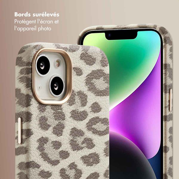 Selencia Coque Sabi imprimé panthère avec MagSafe Apple iPhone 14 - Soft Ivory