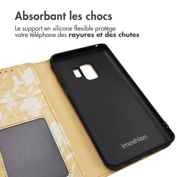 imoshion Étui de télephone portefeuille Design Samsung Galaxy S9 - Yellow Flowers