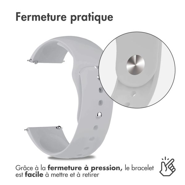 imoshion Bracelet sport en silicone  - Connexion universelle 20 mm - Gris