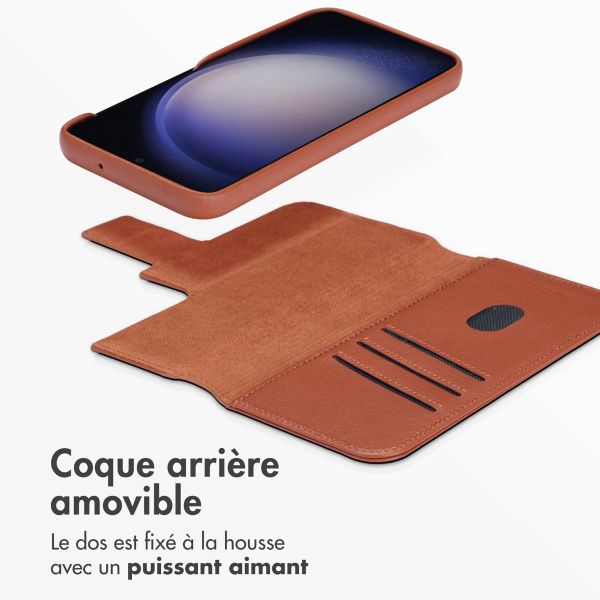 Accezz Étui de télephone portefeuille en cuir 2-en-1 avec MagSafe Samsung Galaxy S23 - Sienna Brown